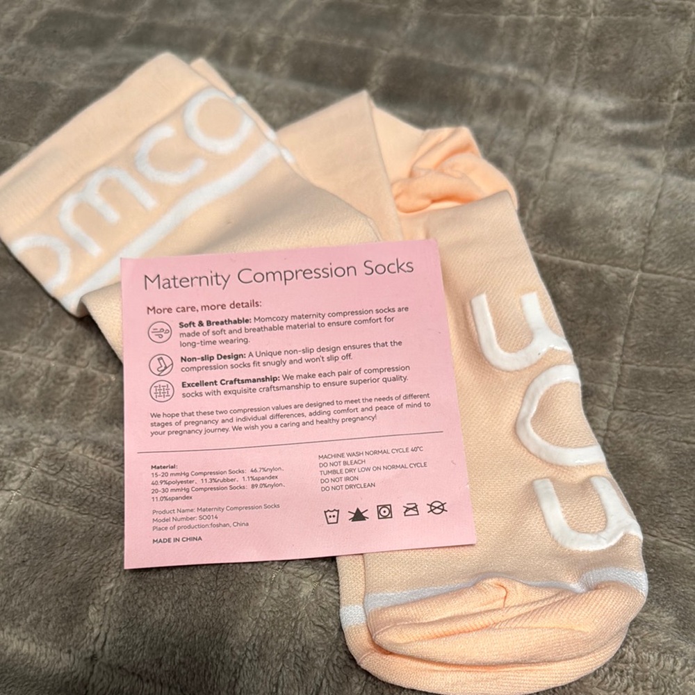 Peach Maternity Compression Socks